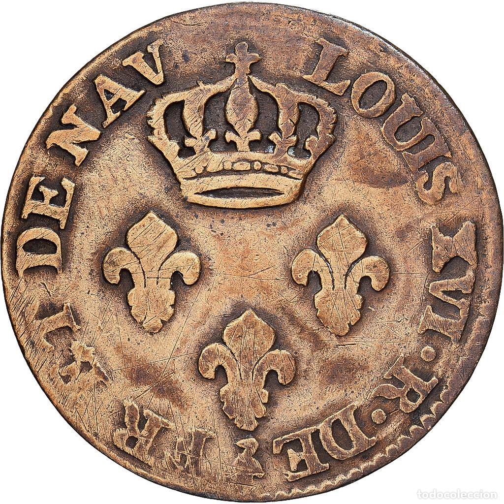 Monedas antiguas de Europa: [#1530101] GUAYANA FRANCESA, Louis XVI, 2 Sous, 1789, Paris, Vell&oacute;n, BC+, KM:1