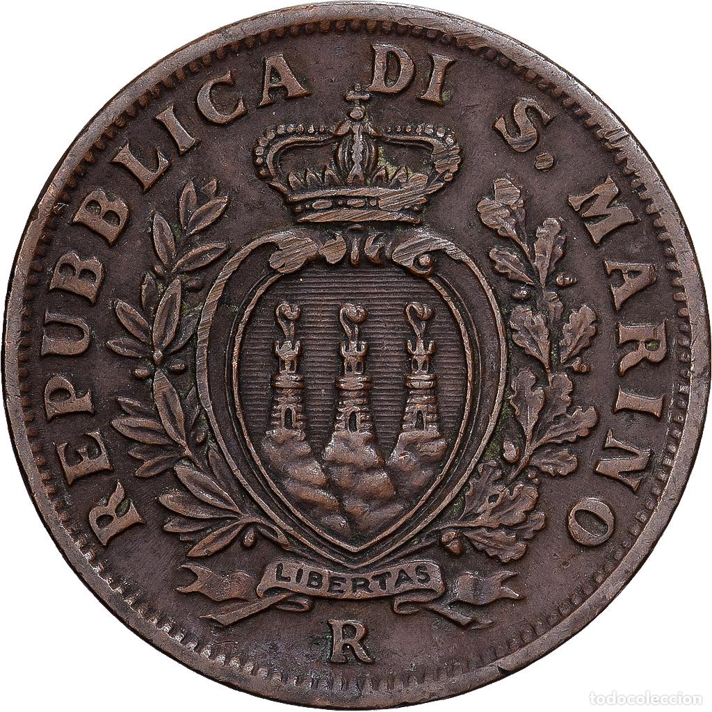 Monedas antiguas de Europa: [#1530105] San Marino, 10 Centesimi, 1935, Rome, Bronce, MBC, KM:13