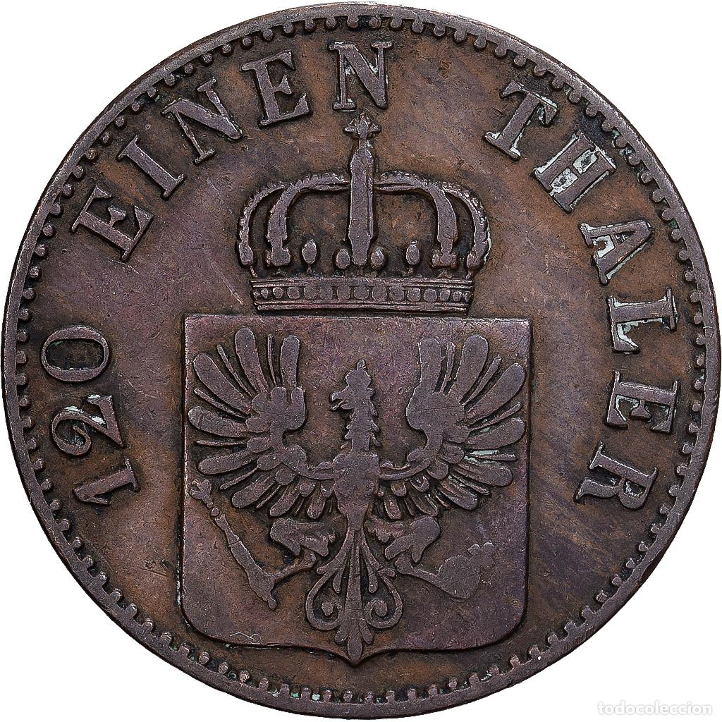 Monedas antiguas de Europa: [#1530112] Estados alemanes, 3 Pfenninge, 1847, Berlin, Prussia, Cobre, MBC