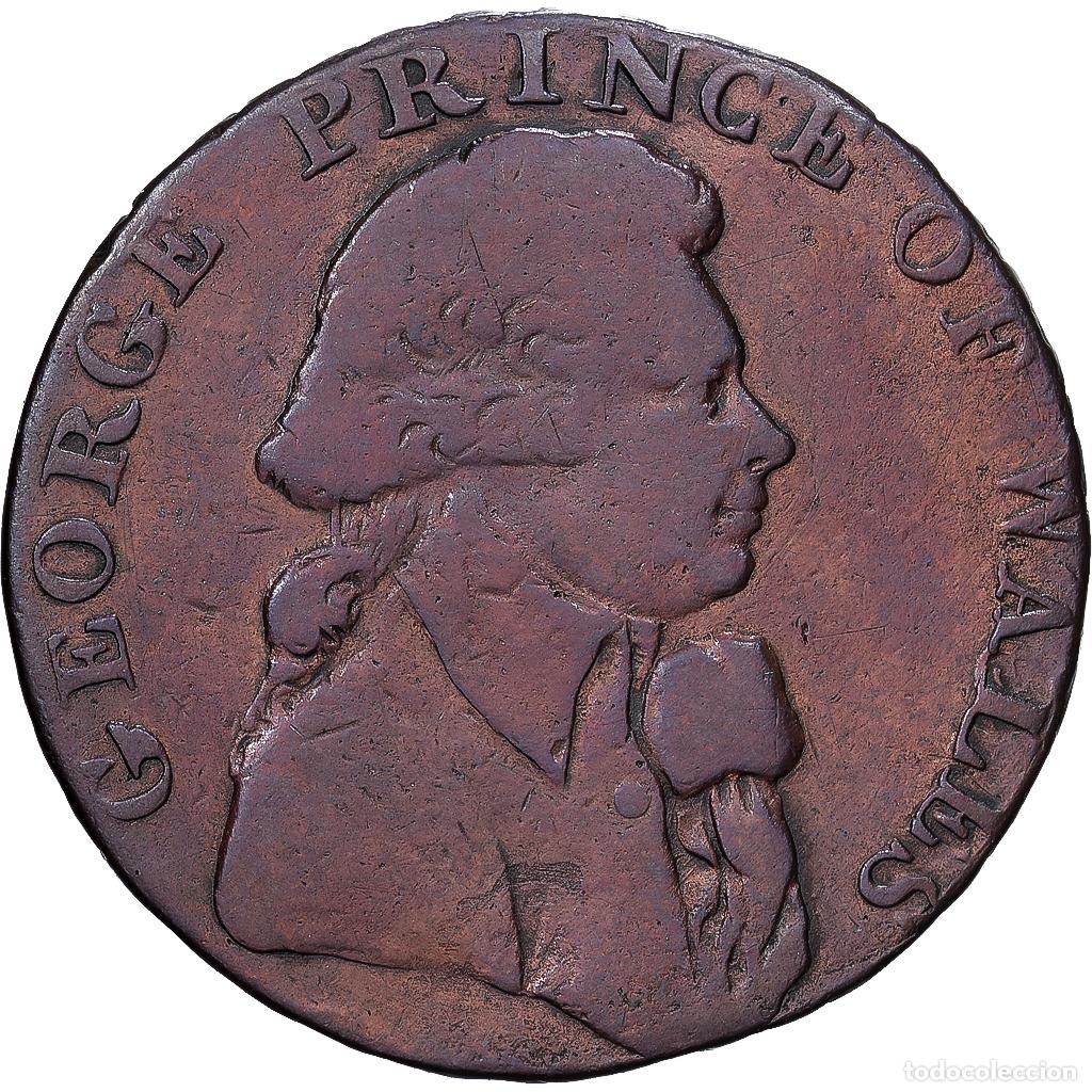 Monedas antiguas de Europa: [#1530116] Gran Breta&ntilde;a, Halfpenny Token, National Series, 1795, Middlesex, Cobre, BC+
