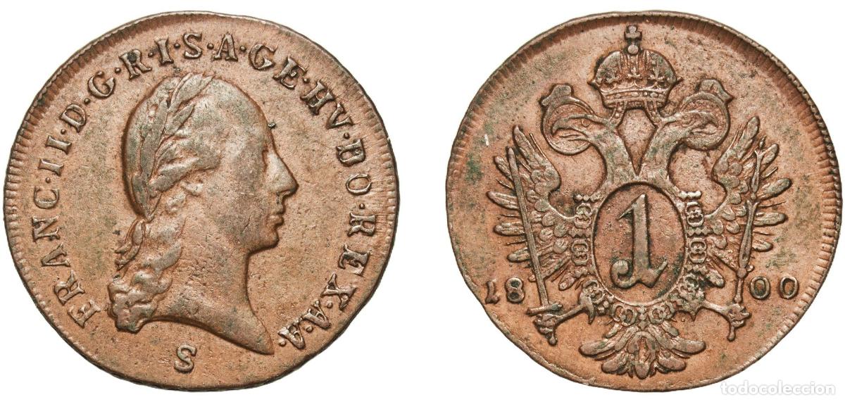 Monedas antiguas de Europa: Austria Empire 1800 S 1 Kreuzer - Francis II Copper Smoln&iacute;k / Szomolnok / Schm&ouml;llnitz Mint 4.49g XF
