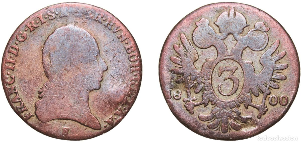 Monedas antiguas de Europa: Austria Empire 1800 S 3 Kreuzers - Franz II Copper Smoln&iacute;k / Szomolnok / Schm&ouml;llnitz Mint 8.28g VF
