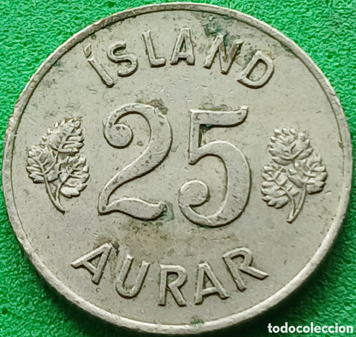 Monedas antiguas de Europa: Islandia 25 aurar 1954 km#11