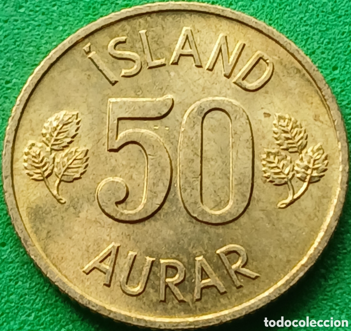 Moedas antigas da Europa: Islandia 50 aurar 1971 km#17