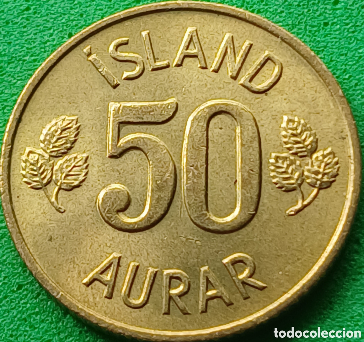 Moedas antigas da Europa: Islandia 50 aurar 1974 km#17
