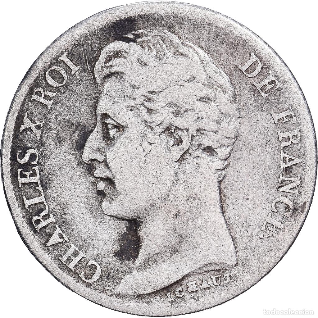 Monedas antiguas de Europa: [#1202889] Francia, Franc, Charles X, 1827, Rouen, Plata, BC+, KM:724.2