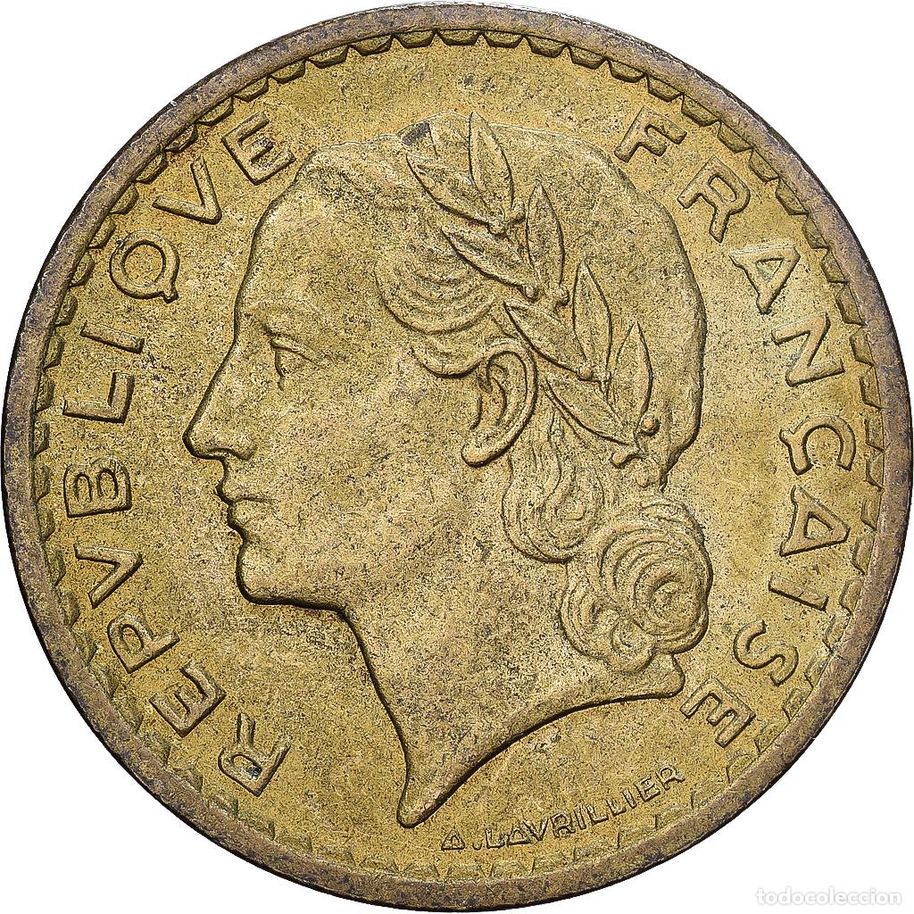 Monedas antiguas de Europa: [#1513239] Francia, 5 Francs, Lavrillier, 1946, Paris, Aluminio - bronce, BC+
