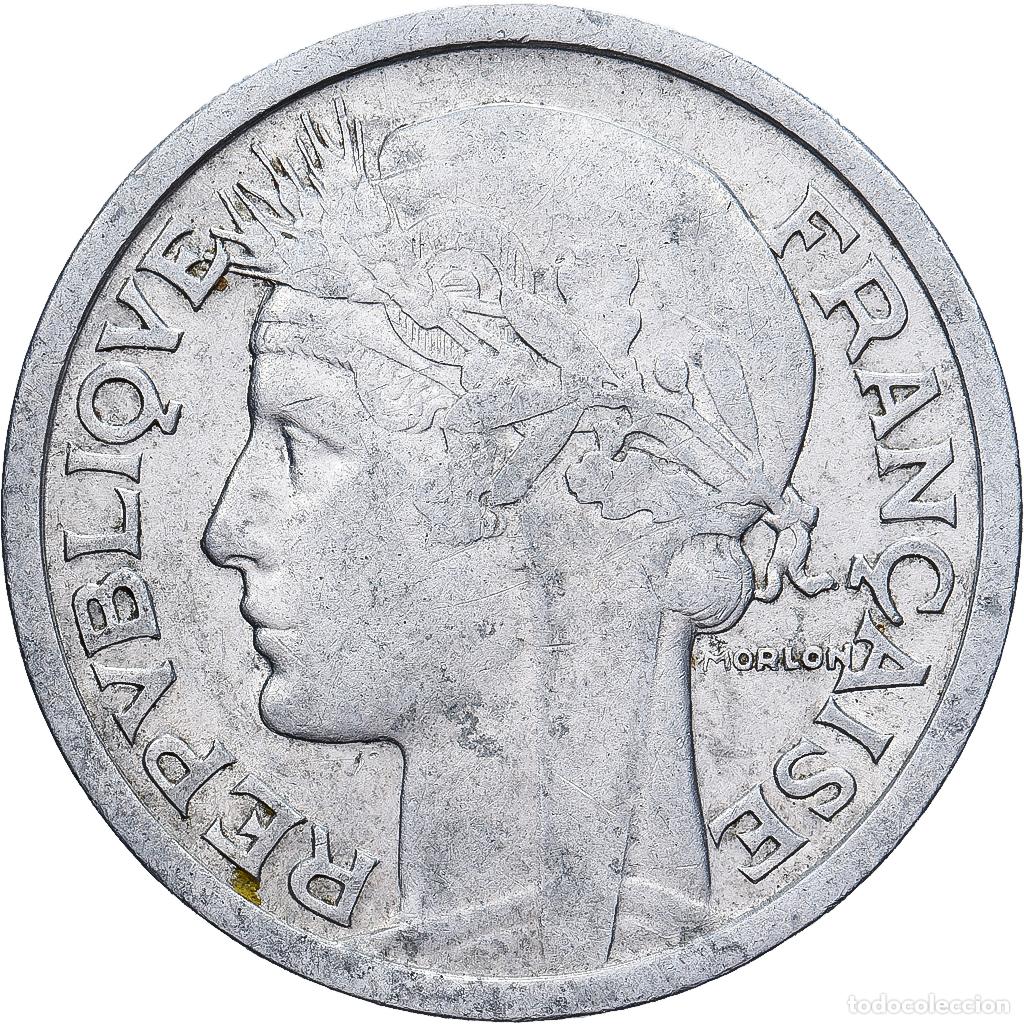 Monedas antiguas de Europa: [#1513250] Francia, 2 Francs, Morlon, 1945, Beaumont - Le Roger, Aluminio, BC+