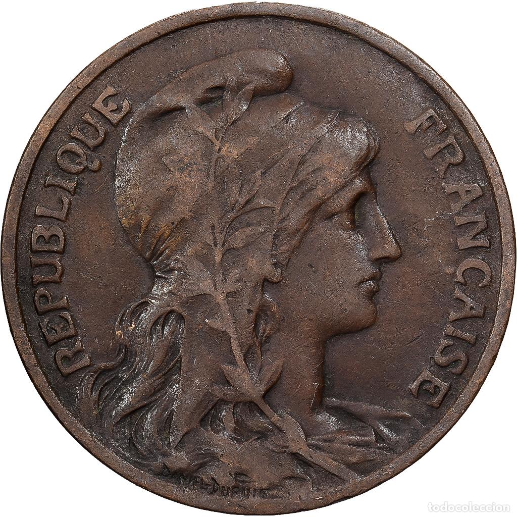 Monedas antiguas de Europa: [#1513255] Francia, 10 Centimes, Dupuis, 1908, Paris, Bronce, BC+, Gadoury:277, KM:843