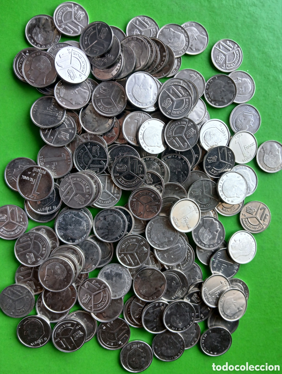 Monedas antiguas de Europa: B&eacute;lgica lote 146 monedas de 1 franco / Belgie-Belgique, Belgique-Belgie: 4 tipos .