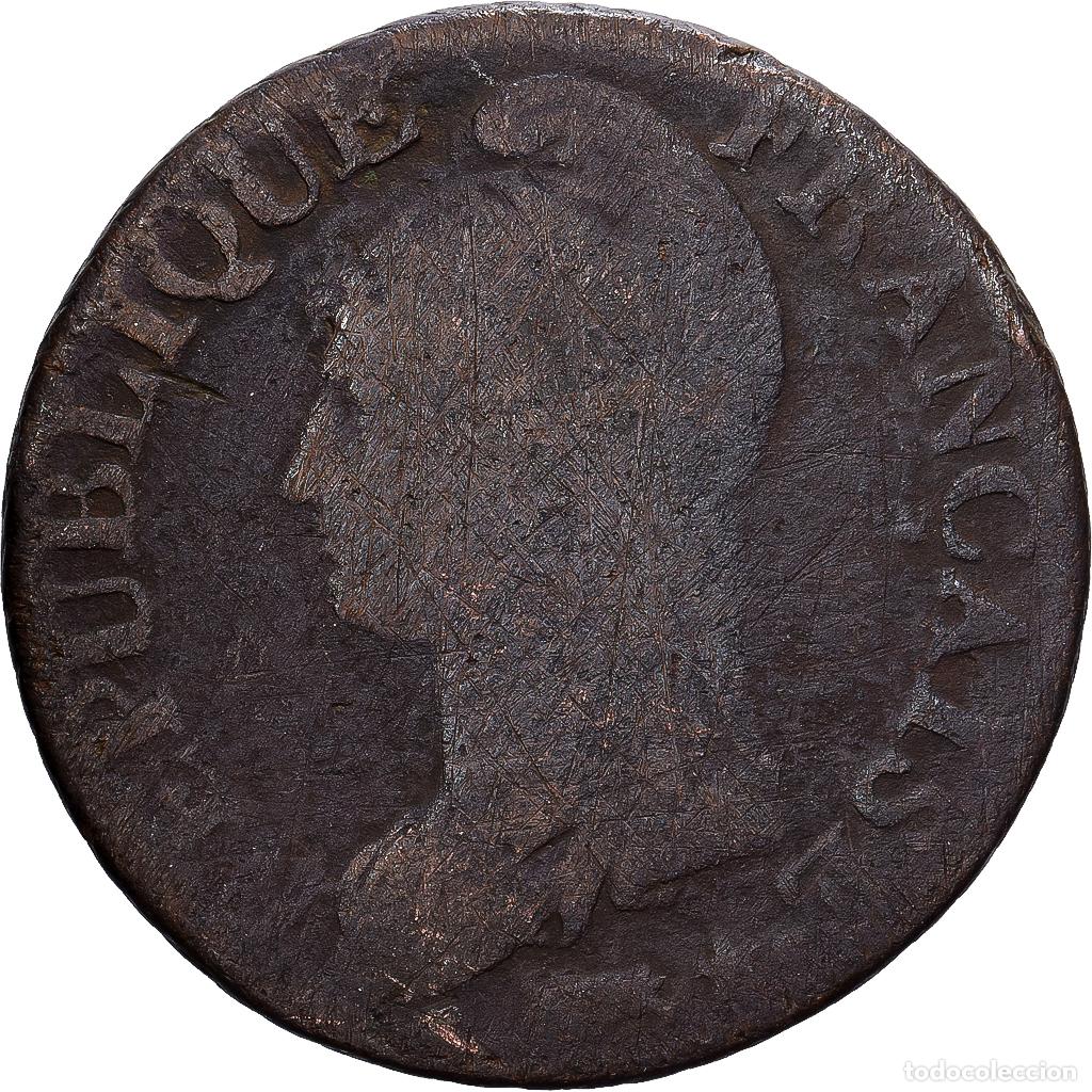 Monedas antiguas de Europa: [#1513268] Francia, 5 Centimes, 1798, Paris, Cuivre, BC, KM:640