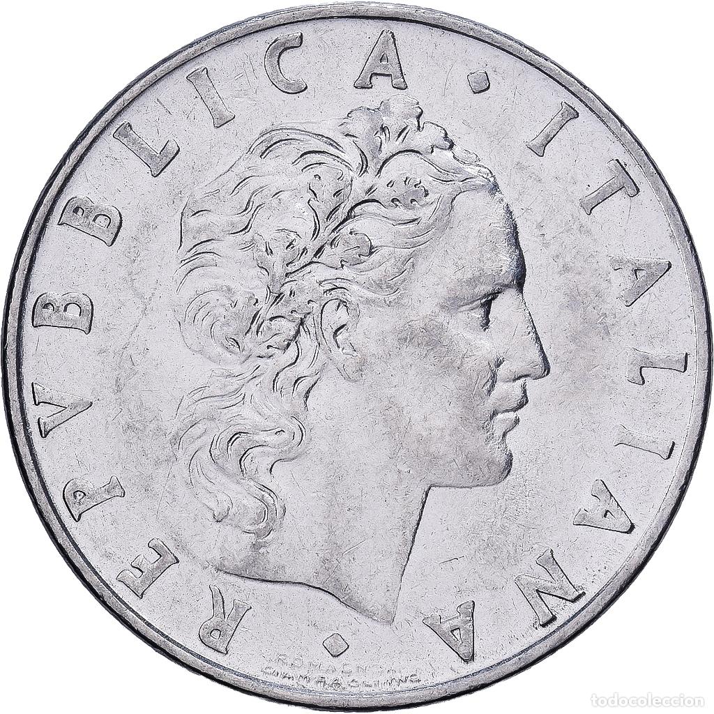 Monedas antiguas de Europa: [#1513343] Italia, 50 Lire, 1975, Rome, Acero inoxidable, MBC, KM:95.1