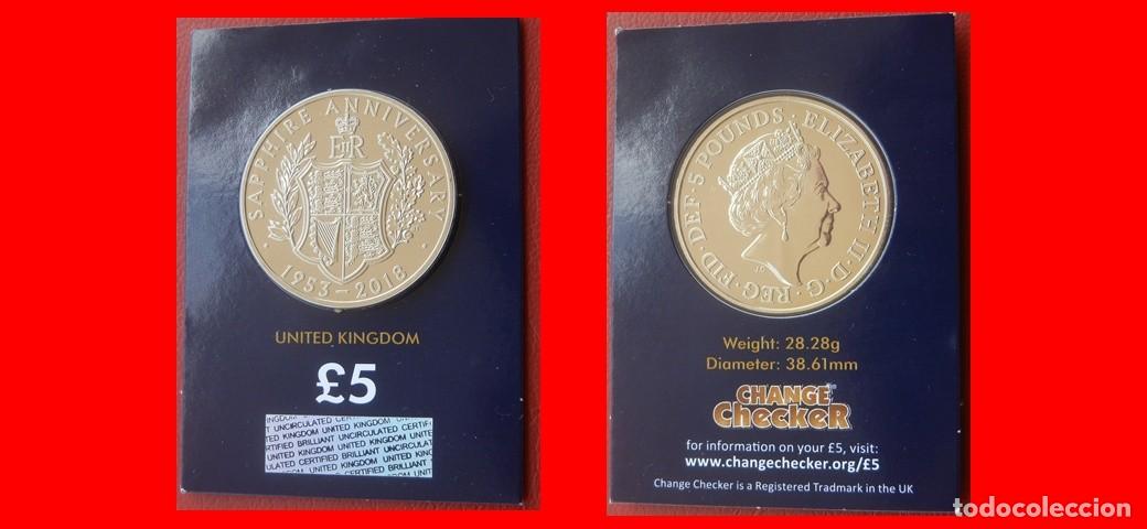 Monedas antiguas de Europa: 5 LIBRAS POUNDS 2018 SIN CIRCULAR CHANGE CHECKER INGLATERRA REINO UNIDO-9026SC