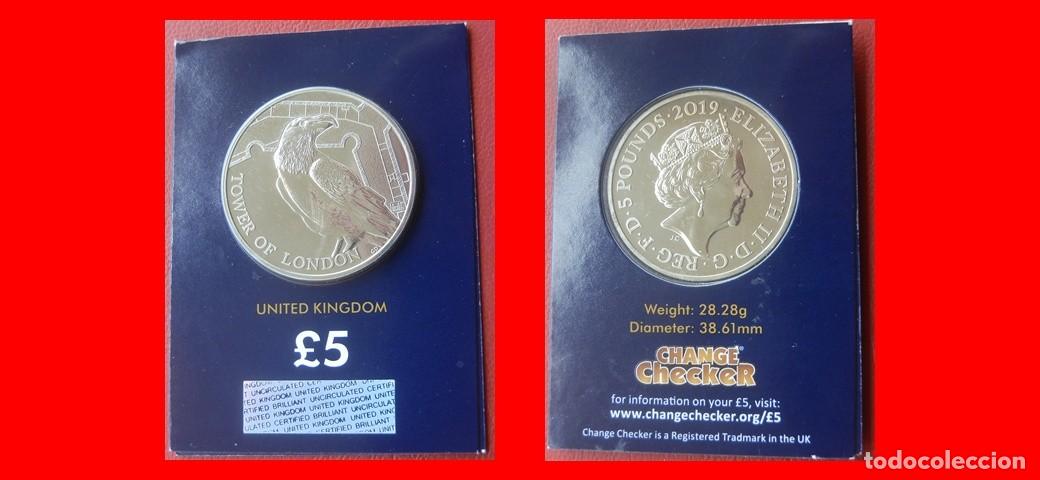 Monedas antiguas de Europa: 5 LIBRAS POUNDS 2019 SIN CIRCULAR CHANGE CHECKER INGLATERRA REINO UNIDO-9030SC