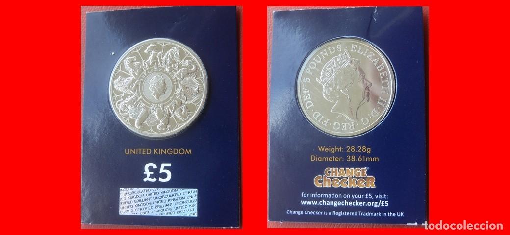 Monedas antiguas de Europa: 5 LIBRAS POUNDS 2021 SIN CIRCULAR CHANGE CHECKER INGLATERRA REINO UNIDO-9034SC
