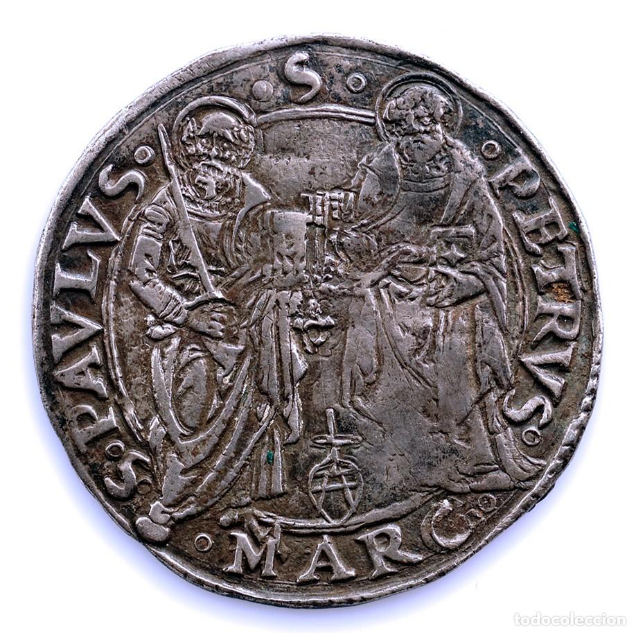 Monedas antiguas de Europa: SC-Vaticano-Julius II, 1503-1513. Grosso, Ancona. MBC+/VF+. Plata 3,79 g. ESCASA