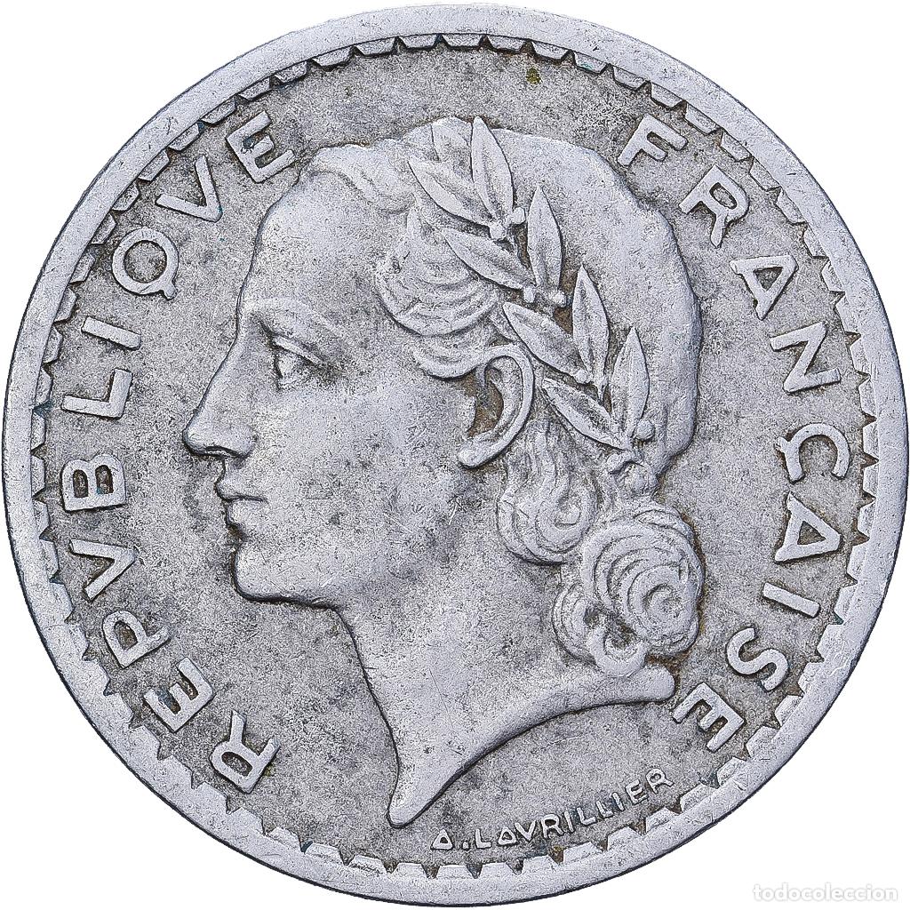 Monedas antiguas de Europa: [#1513348] Francia, 5 Francs, Lavrillier, 1952, Aluminio, BC+, Gadoury:766a