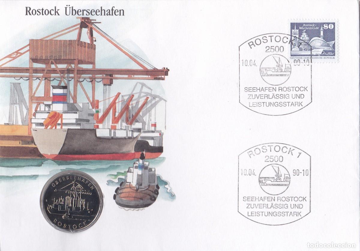 Monedas antiguas de Europa: 5 Marcos Ed. Limitada 1990 (Rostock, Alemania).