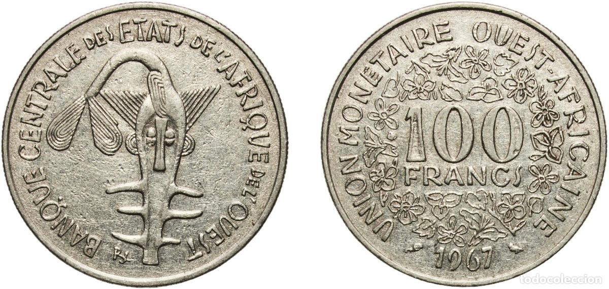 Monedas antiguas de Europa: Western African States Central Bank of Western African States 1967 100 Francs CFA Nickel Paris Mint