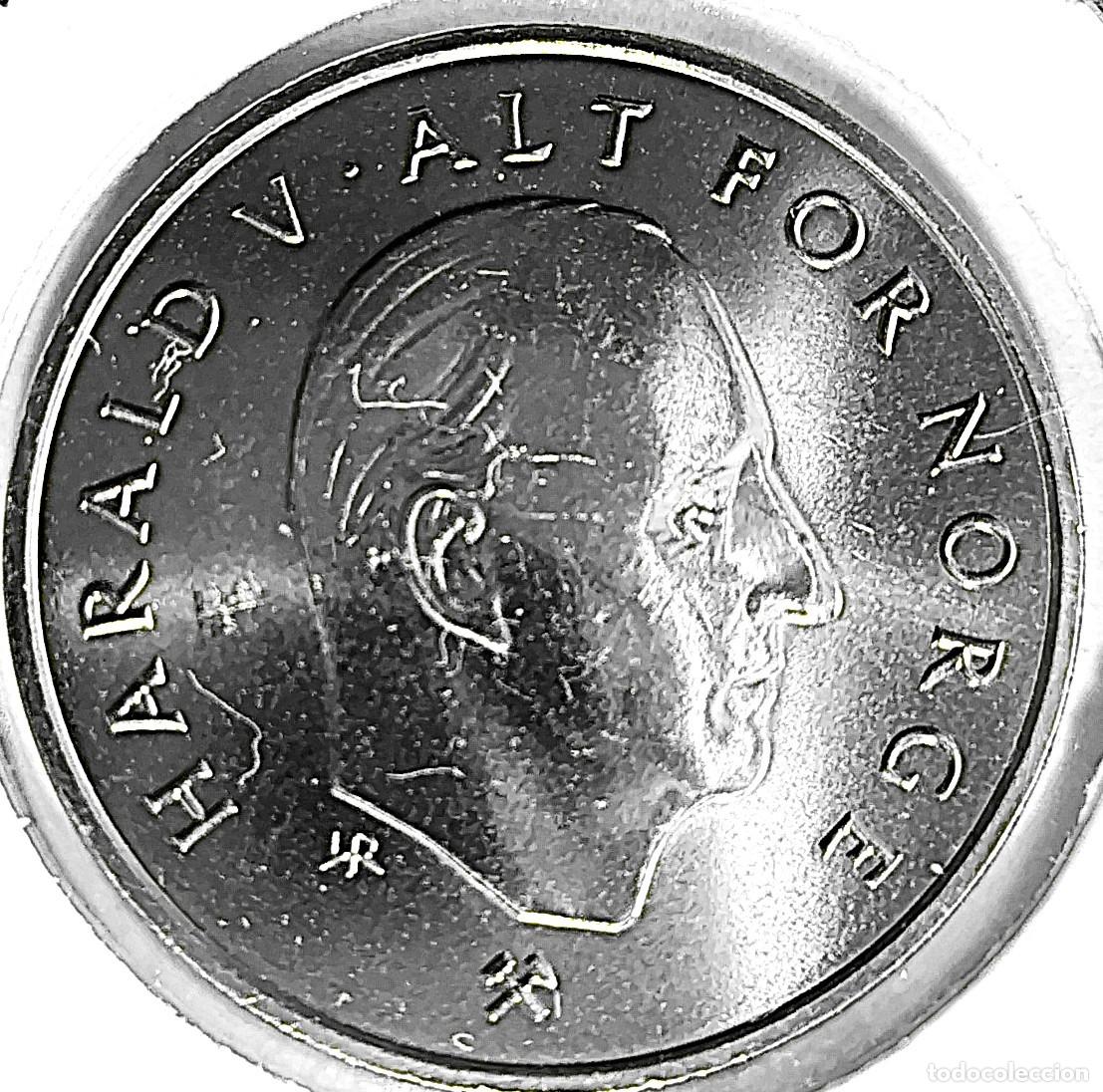 Monedas antiguas de Europa: NORUEGA (1992-) - 1 CORONA 1992 - REY HARAL V - A - 7 GR. CUPRONIQUEL - DIAMETRO 25 mm - KM#436 - MB