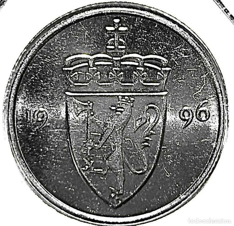 Monedas antiguas de Europa: NORUEGA (1992-) - 50 ORE 1996 - REY HARALD V - A - 4,80 GR. CUPRONIQUEL - DIAMETRO 22 mm - KM#418