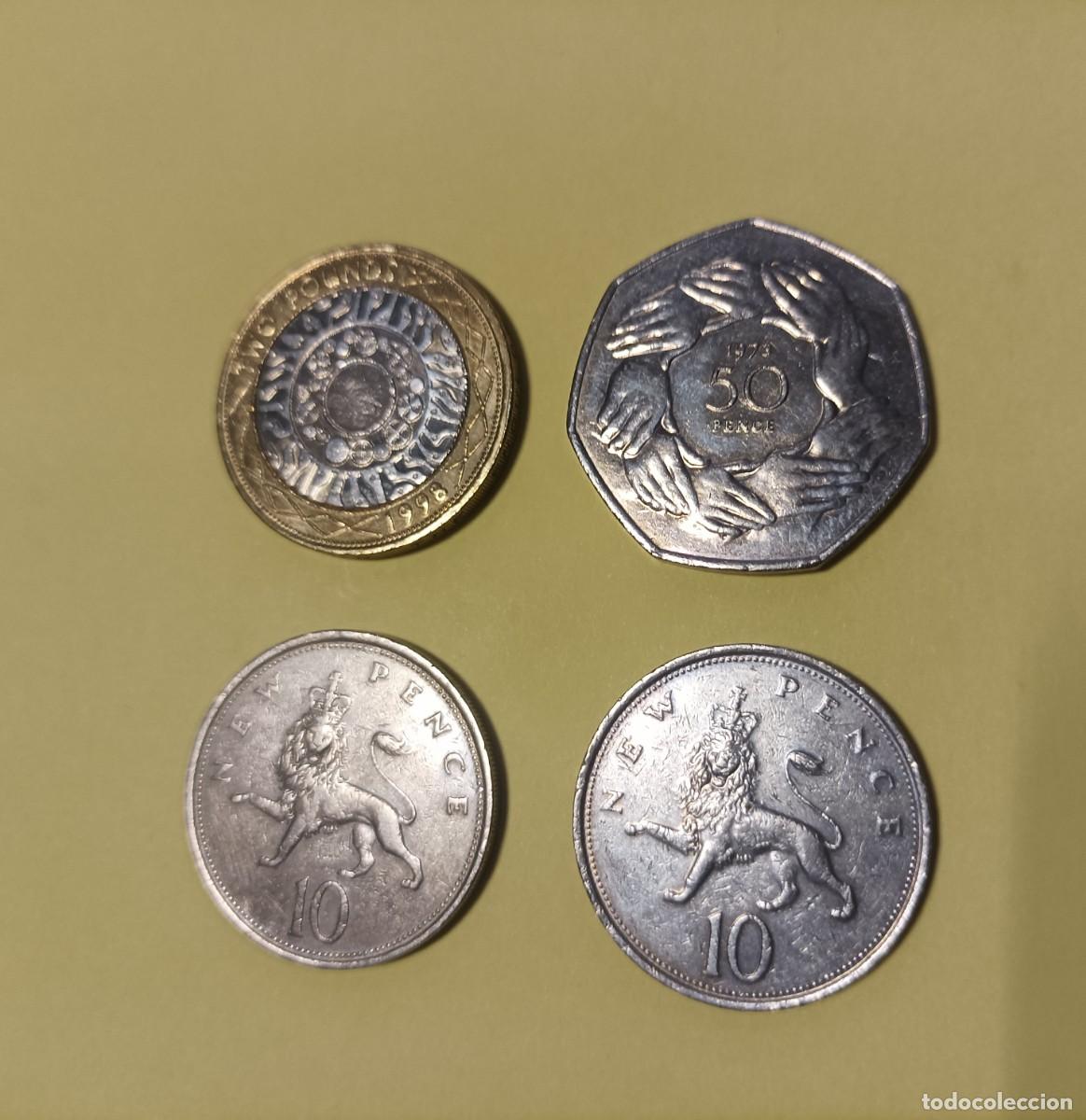 Alte M&uuml;nzen aus Europa: Lote de 4 monedas UK.