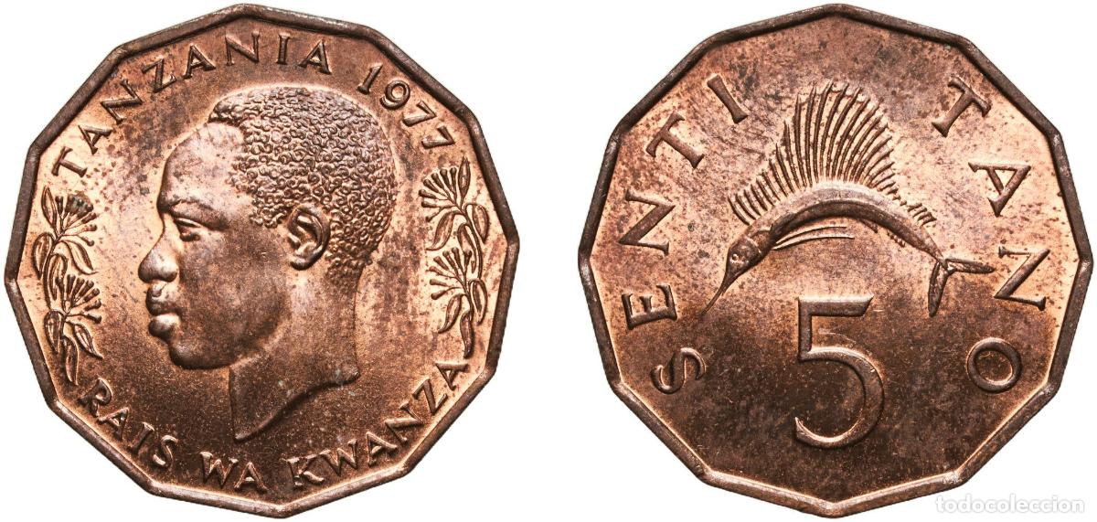 Monedas antiguas de Europa: Tanzania Republic 1977 5 Senti Bronze Royal Mint (10000000) 4g UNC KM 1 Sch&ouml;n 1