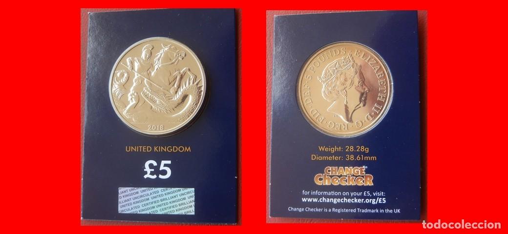 Monedas antiguas de Europa: 5 LIBRAS POUNDS 2018 SIN CIRCULAR CHANGE CHECKER INGLATERRA REINO UNIDO-9027SC