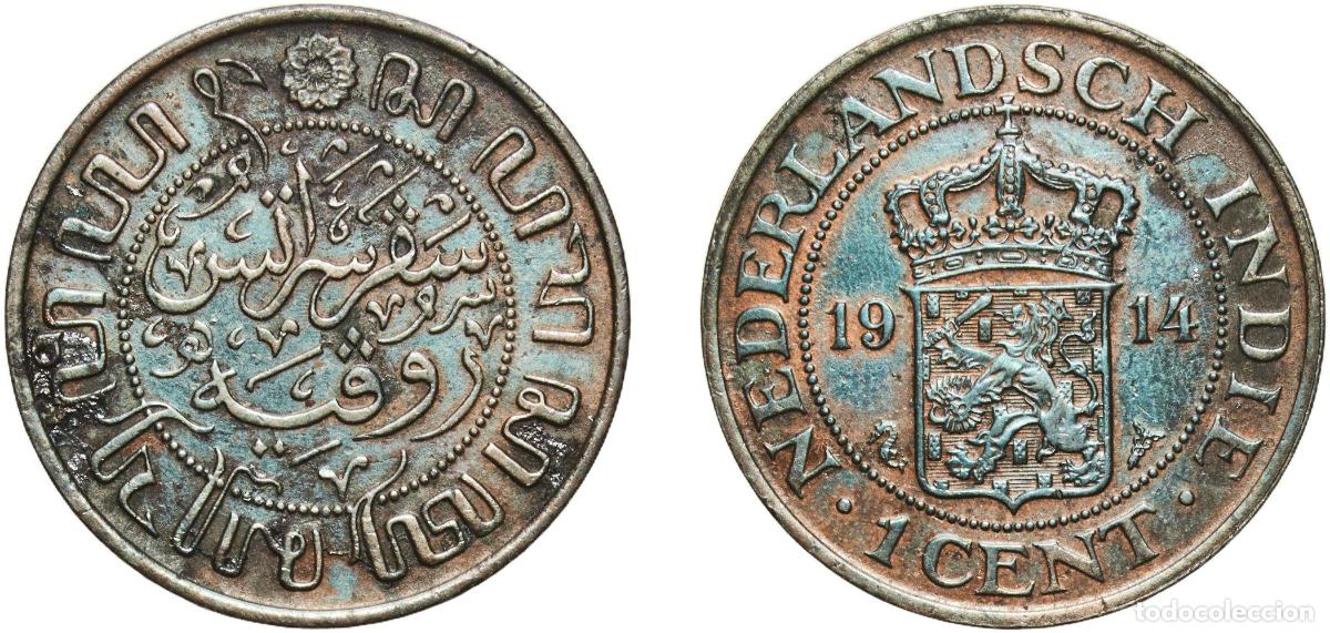 Monedas antiguas de Europa: Netherlands East Indies United East India Company 1914 1 Cent Bronze Utrecht Mint (85000000) 4.86g