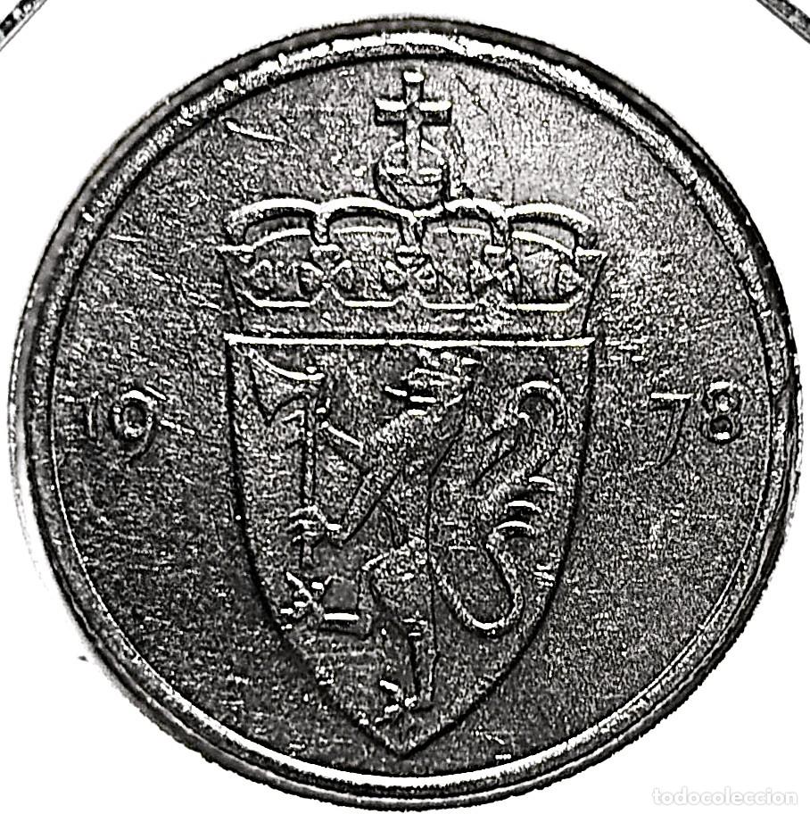 Monedas antiguas de Europa: NORUEGA (1958-1991) - 50 ORE 1978 - REY OLAF V - A - 4,80 GR. CUPRONIQUEL - DIAMETRO 22 mm - KM#418