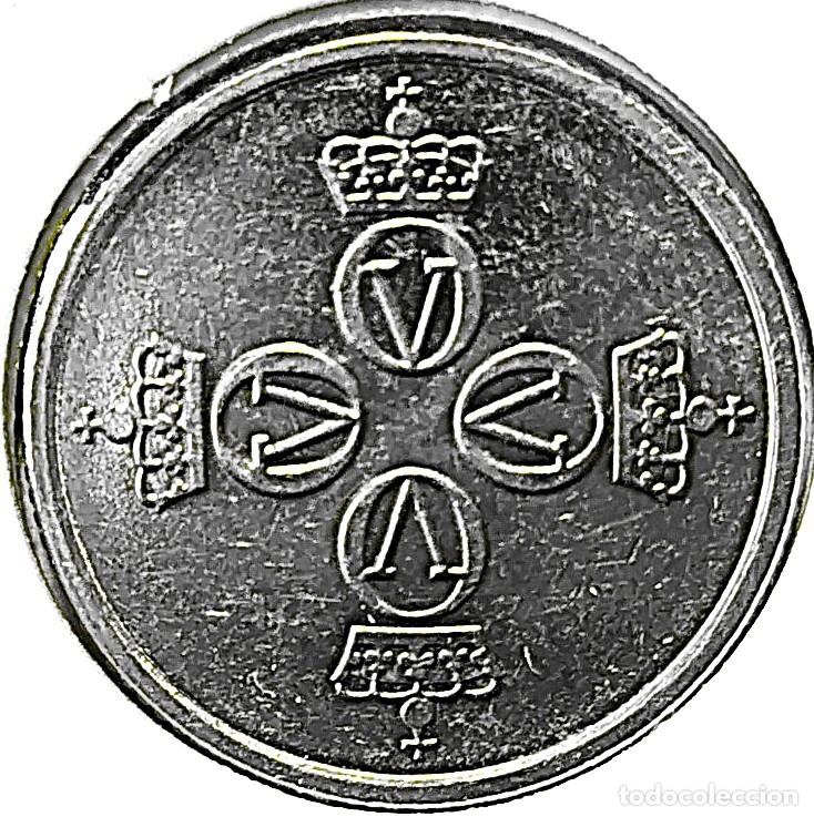 Monedas antiguas de Europa: NORUEGA (1958-1991) - 25 ORE 1979 - REY OLAF V - A - 2 GR. CUPRONIQUEL - DIAMETRO 17 mm - KM#417