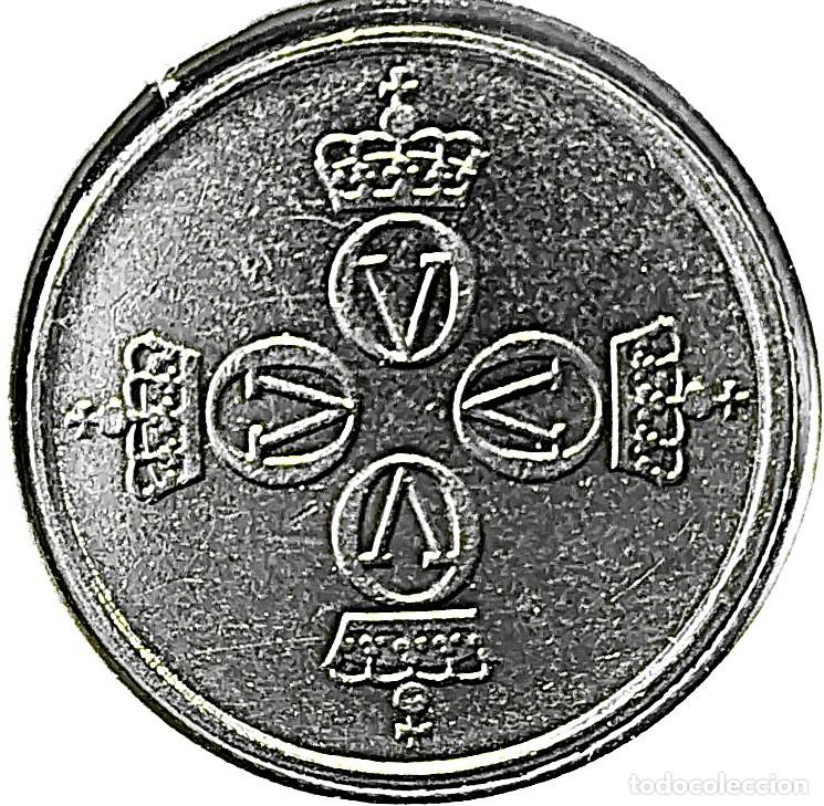 Monedas antiguas de Europa: NORUEGA (1958-1991) - 25 ORE 1975 - REY OLAF V - A - 2 GR. CUPRONIQUEL - DIAMETRO 17 mm - KM#417