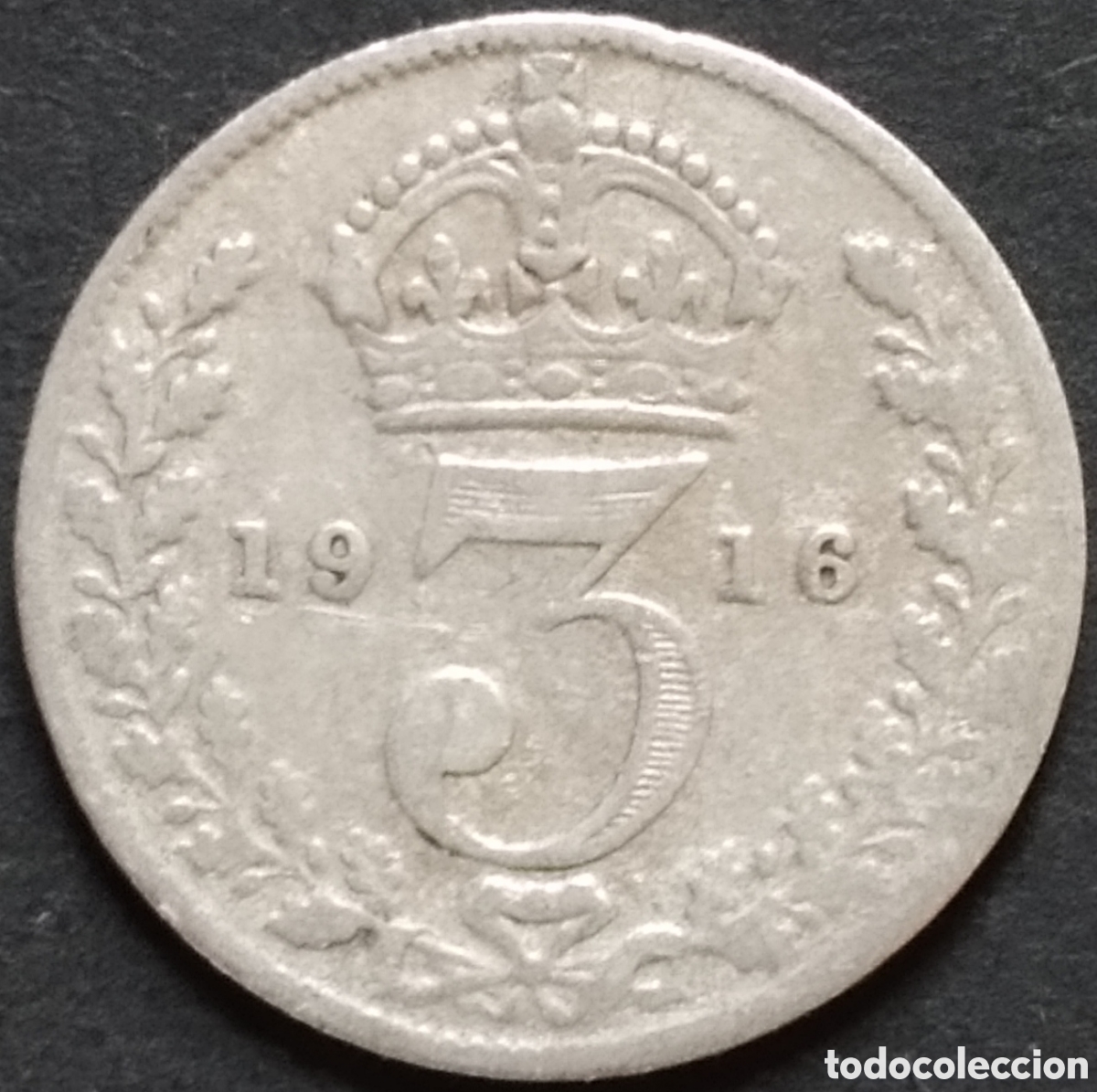 Monedas antiguas de Europa: MONEDA - UK / REINO UNIDO 3 PENCE 1916 (PLATA)