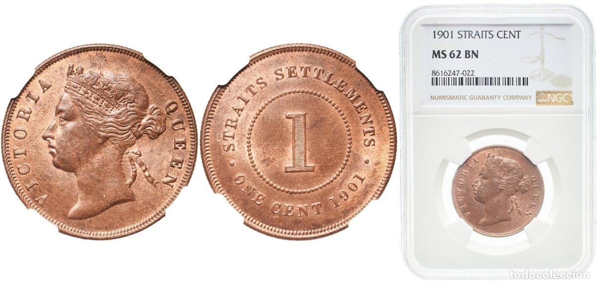 Monedas antiguas de Europa: Straits Settlements British colony 1901 1 Cent - Victoria Bronze Royal Mint (Tower Hill) (15229500)