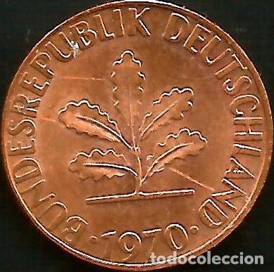Monedas antiguas de Europa: ALEMANIA 1970 J - 1 PFENNIG - KM 105 - CIRCULADA