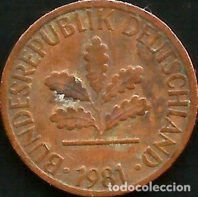 Monedas antiguas de Europa: ALEMANIA 1981 D - 1 PFENNIG - KM 105 - CIRCULADA