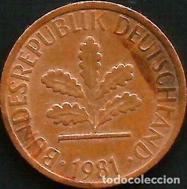 Monedas antiguas de Europa: ALEMANIA 1981 G - 1 PFENNIG - KM 105 - CIRCULADA