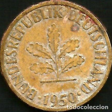 Monedas antiguas de Europa: ALEMANIA 1950 J - 5 PFENNIG - KM 107 - CIRCULADA
