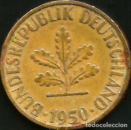 Monedas antiguas de Europa: ALEMANIA 1950 D - 10 PFENNIG - KM 108 - CIRCULADA