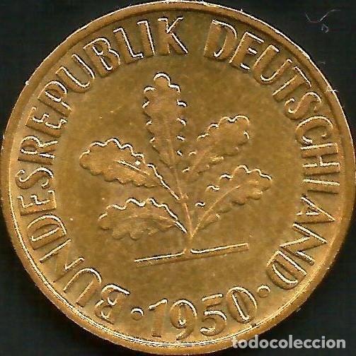 Monedas antiguas de Europa: ALEMANIA 1950 G - 10 PFENNIG - KM 108 - CIRCULADA