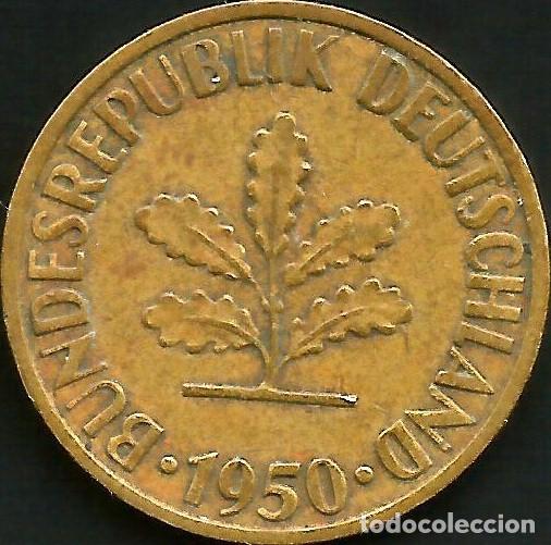 Monedas antiguas de Europa: ALEMANIA 1950 J - 10 PFENNIG - KM 108 - CIRCULADA
