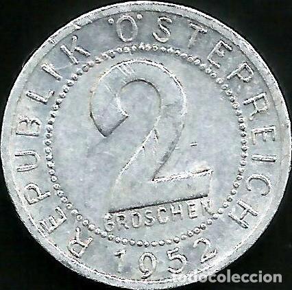 Monedas antiguas de Europa: AUSTRIA 1952 - 2 GROSCHEN - KM 2876 - CIRCULADA
