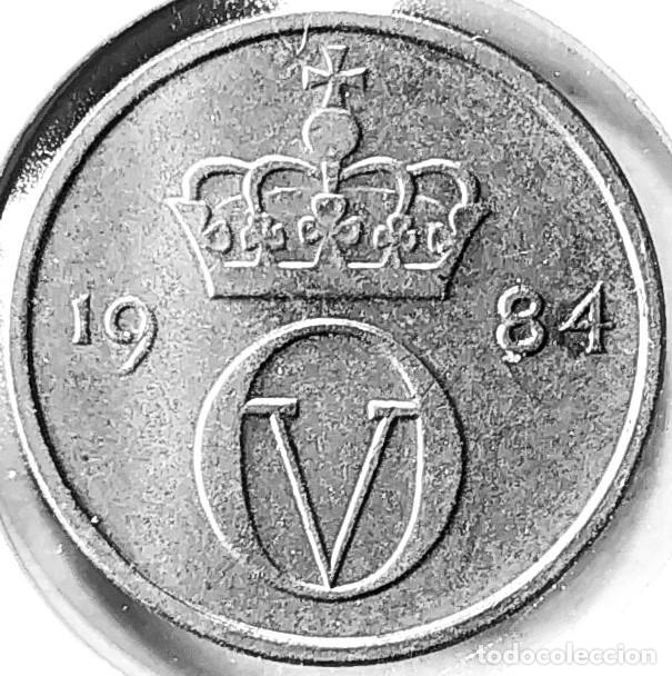Monedas antiguas de Europa: NORUEGA (1958-1991) - 10 ORE 1984 - REY OLAF V - A - 1,50 GR. CUPRONIQUEL - DIAMETRO 15 mm - KM#416