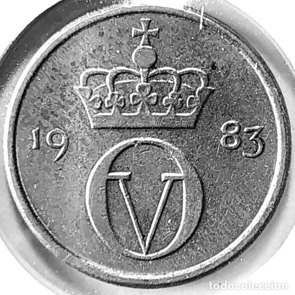 Monedas antiguas de Europa: NORUEGA (1958-1991) - 10 ORE 1983 - REY OLAF V - A - 1,50 GR. CUPRONIQUEL - DIAMETRO 15 mm - KM#416