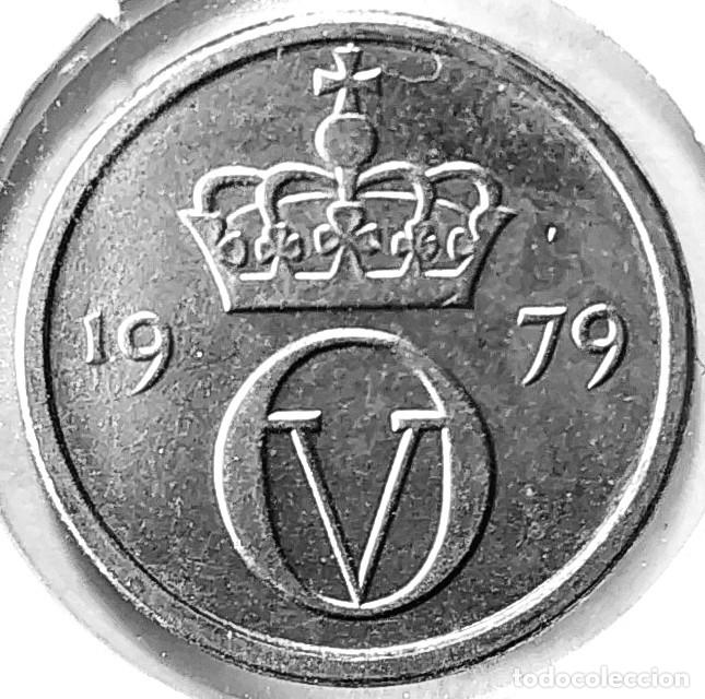Monedas antiguas de Europa: NORUEGA (1958-1991) - 10 ORE 1979 - REY OLAF V - A - 1,50 GR. CUPRONIQUEL - DIAMETRO 15 mm - KM#416