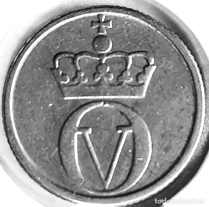 Monedas antiguas de Europa: NORUEGA (1958-1991) - 10 ORE 1960 - REY OLAF V - ABEJA - A - 1,50 GR. CUPRONIQUEL - DIAMETRO 15 mm