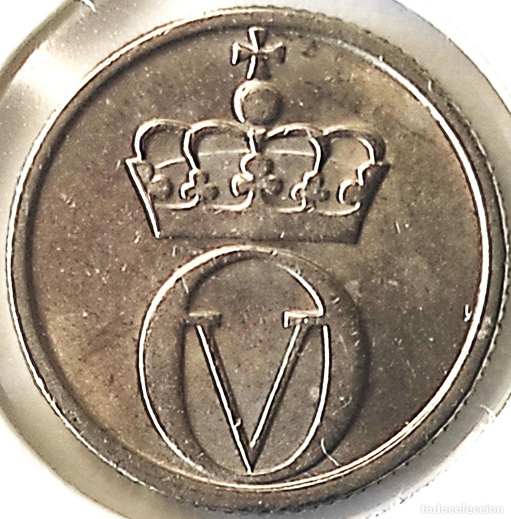 Monedas antiguas de Europa: NORUEGA (1958-1991) - 10 ORE 1965 - REY OLAF V - ABEJA - A - 1,50 GR. CUPRONIQUEL - DIAMETRO 15 mm
