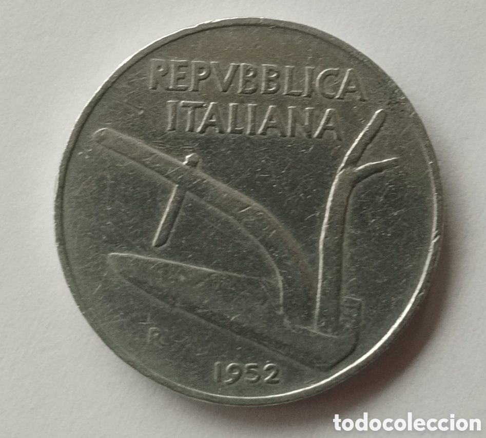 Monedas antiguas de Europa: MONEDA DE ITALIA DE 10 C&Eacute;NTIMOS 1952 (FOTO)