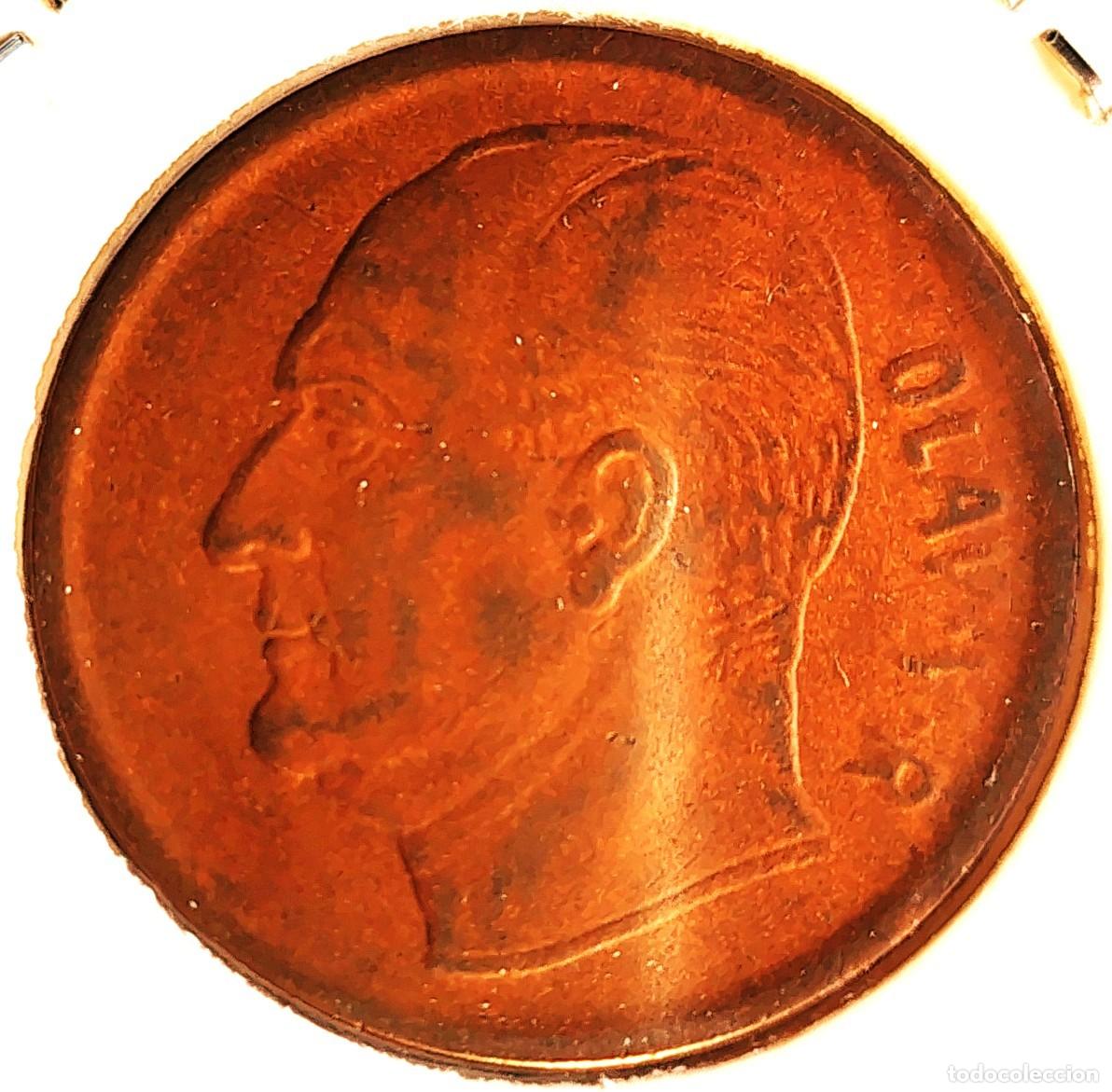 Monedas antiguas de Europa: NORUEGA (1958-1991) - 5 ORE 1965 - REY OLAF V - ALCE - A - 8 GR. BRONCE - DIAMETRO 27 mm - KM#405