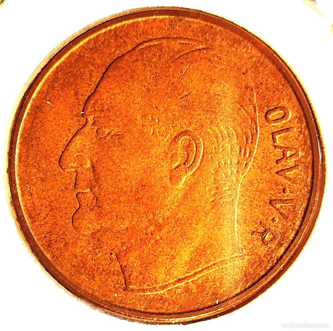 Monedas antiguas de Europa: NORUEGA (1958-1991) - 5 ORE 1958 - REY OLAF V - ALCE - A - 8 GR. BRONCE - DIAMETRO 27 mm - KM#405